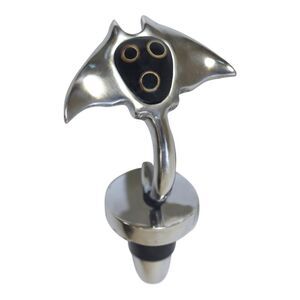 Manta Ray Wine Topper with Bamboo and Recycled Aluminum